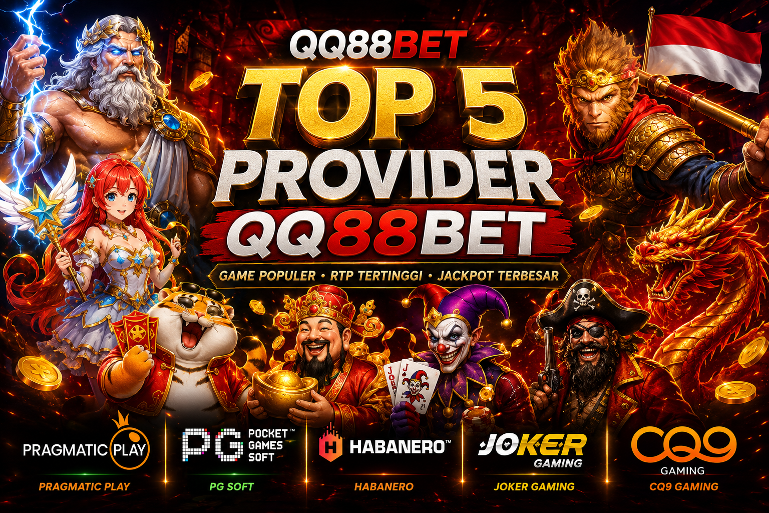 Mengulik 5 Provider Slot Terpopuler di QQ88bet: Dari Pragmatic Play hingga CQ9